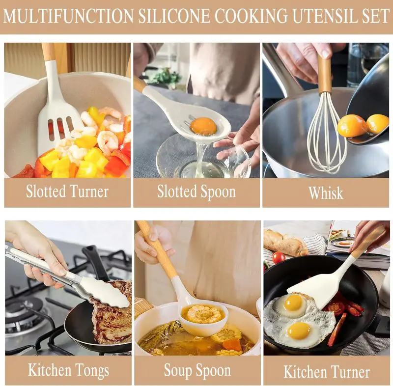 Non-Stick Silicone Kitchen Cooking Utensils Set